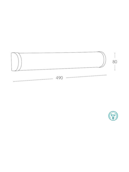 Fan Europe Μοντέρνο Φωτιστικό Τοίχου με Ντουί E14 Λευκό 49x8εκ. 8031431991195 - second view